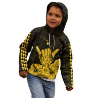 Hawaii Shaka Sign Kid Hoodie Gold Version LT9 - Polynesian Pride