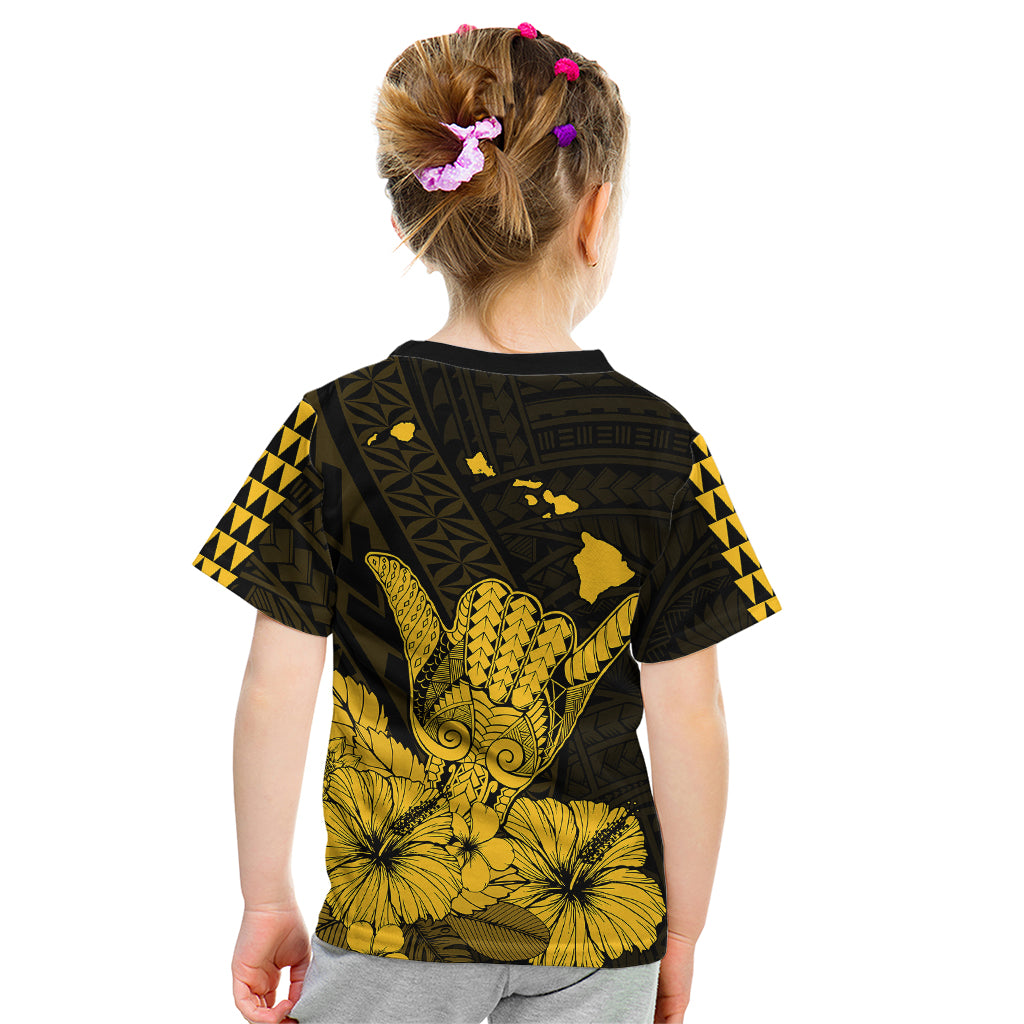 Hawaii Shaka Sign Kid T Shirt Gold Version LT9 - Polynesian Pride