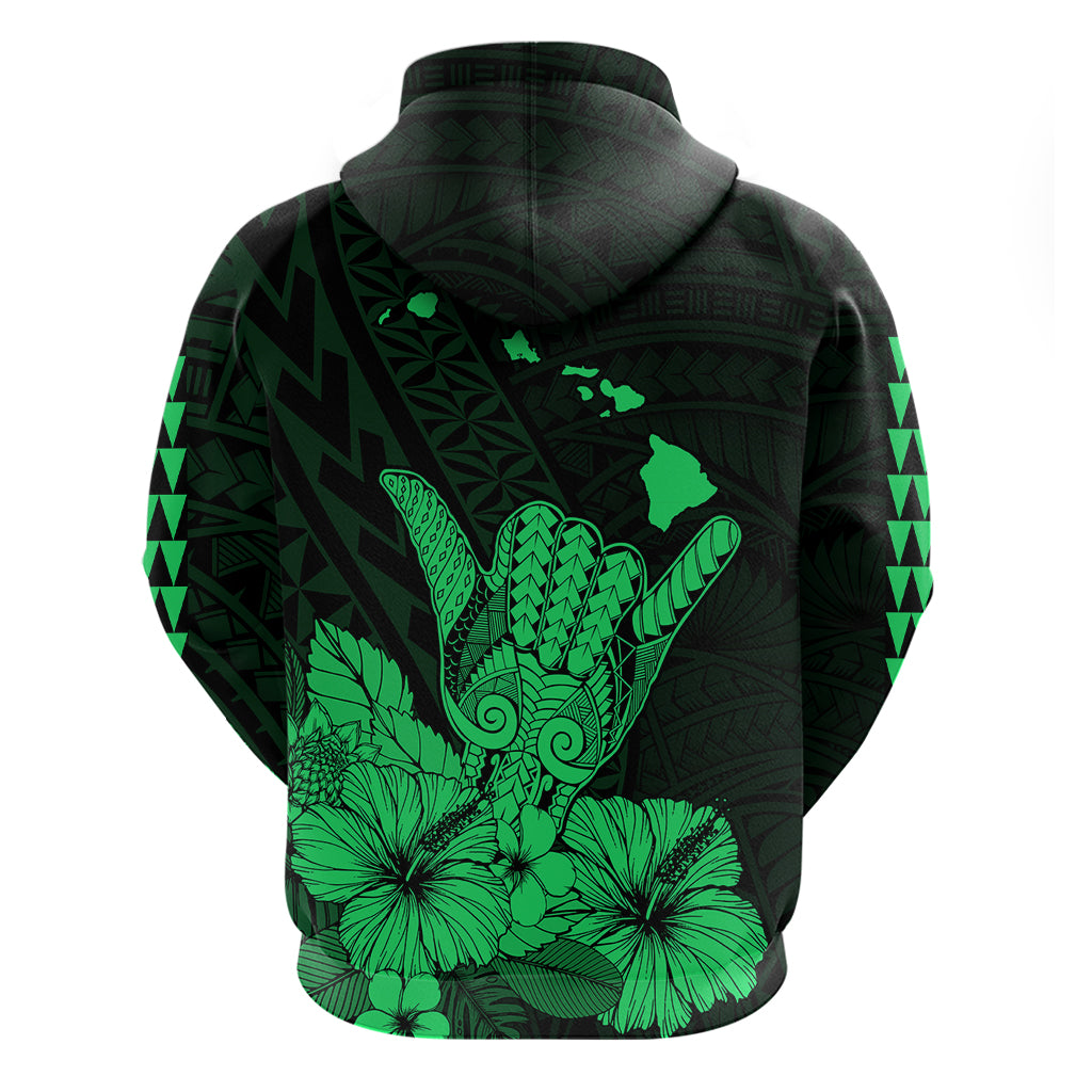 Hawaii Shaka Sign Hoodie Green Version LT9 - Polynesian Pride