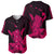 Hawaii Shaka Sign Baseball Jersey Pink Version LT9 Pink - Polynesian Pride