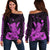 Hawaii Shaka Sign Off Shoulder Sweater Purple Version LT9 Women Purple - Polynesian Pride