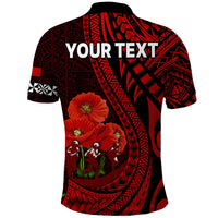 Custom Tonga ANZAC Day Polo Shirt Lest We Forget Red Version LT9 - Polynesian Pride