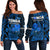 Tonga ANZAC Day Off Shoulder Sweater Lest We Forget Blue Version LT9 Women Blue - Polynesian Pride