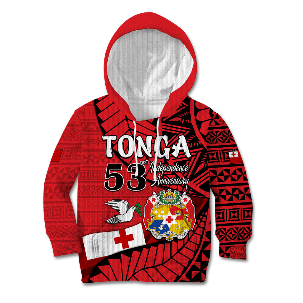 Tonga Emancipation Day Kid Hoodie Happy 53rd Independence Anniversary LT9 Hoodie Red - Polynesian Pride