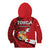 Tonga Emancipation Day Kid Hoodie Happy 53rd Independence Anniversary LT9 Zip Hoodie Red - Polynesian Pride