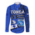 Tonga Emancipation Day Long Sleeve Button Shirt Happy 53rd Independence Anniversary Blue Version LT9 Unisex Blue - Polynesian Pride