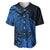 Polynesian Tahiti Island Baseball Jersey The Wave of Water - Blue LT9 - Polynesian Pride