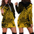 Polynesian Tahiti Island Hoodie Dress The Wave of Water - Gold LT9 Gold - Polynesian Pride