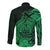 Polynesian Tahiti Island Long Sleeve Button Shirt The Wave of Water - Green LT9 - Polynesian Pride