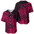 Polynesian Tahiti Island Baseball Jersey The Wave of Water - Pink LT9 Pink - Polynesian Pride