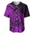 Polynesian Tahiti Island Baseball Jersey The Wave of Water - Purple LT9 - Polynesian Pride