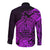 Polynesian Tahiti Island Long Sleeve Button Shirt The Wave of Water - Purple LT9 - Polynesian Pride