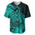 Polynesian Tahiti Island Baseball Jersey The Wave of Water - Turquoise LT9 - Polynesian Pride