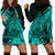 Polynesian Tahiti Island Hoodie Dress The Wave of Water - Turquoise LT9 Turquoise - Polynesian Pride