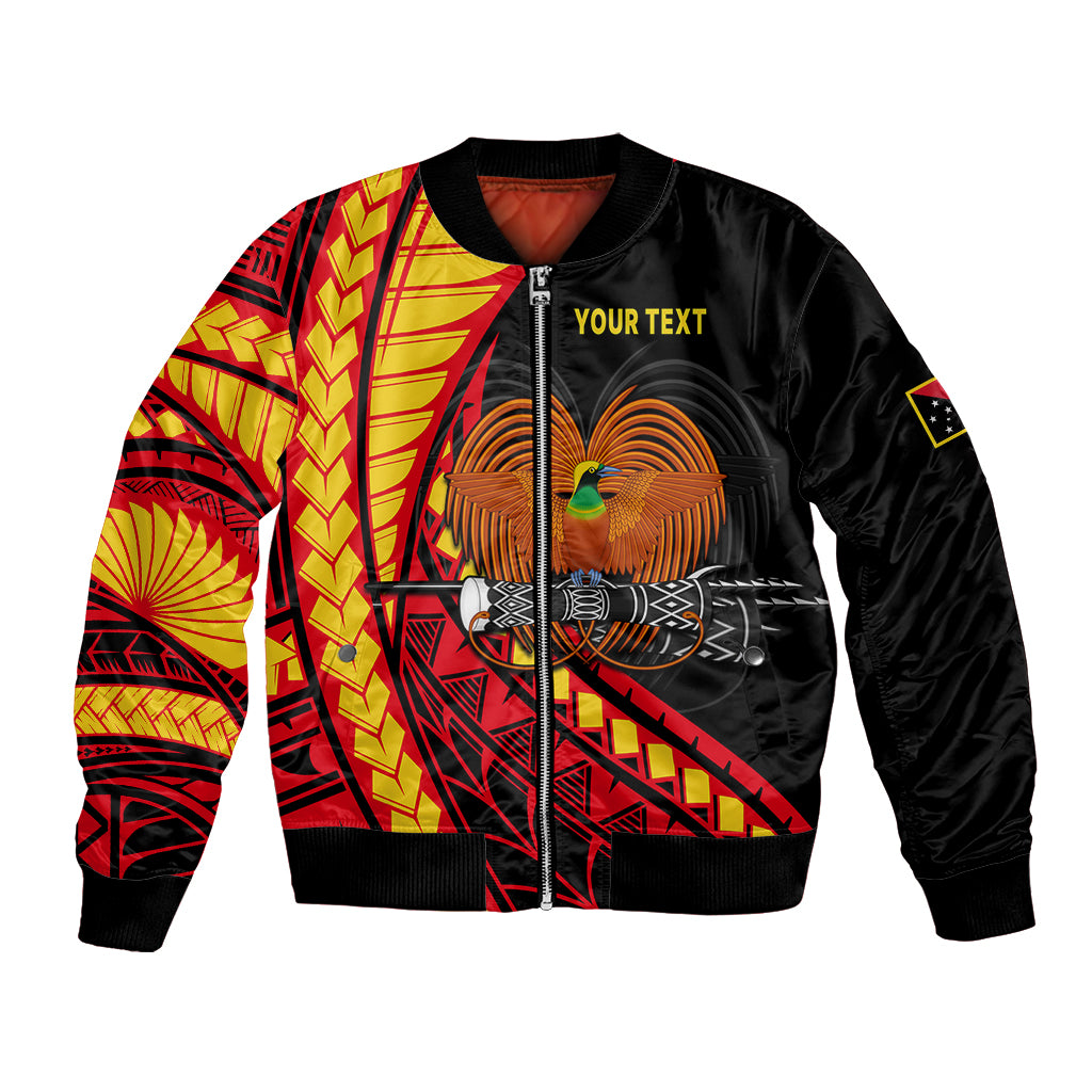 (Custom Personalised) Papua New Guinea Bomber Jacket The Greater Bird of Paradise LT9 Unisex Black - Polynesian Pride