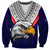 American Samoa Sweatshirt Bald Eagle with Polynesian Pattern LT9 Unisex Blue - Polynesian Pride