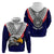 Custom American Samoa Hoodie Bald Eagle with Polynesian Pattern LT9 Pullover Hoodie Blue - Polynesian Pride