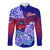 Guam Long Sleeve Button Shirt Polynesian Floral Tribal LT9 Unisex Gradient - Polynesian Pride