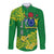 Cook Island Long Sleeve Button Shirt Polynesian Floral Tribal LT9 Unisex Green - Polynesian Pride