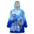 Federated States Of Micronesia Wearable Blanket Hoodie Polynesian Floral Tribal LT9 One Size Blue - Polynesian Pride