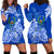 FSM Pohnpei State Hoodie Dress Polynesian Floral Tribal LT9 Blue - Polynesian Pride