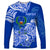 (Custom Personalised) FSM Pohnpei State Long Sleeve Shirt Polynesian Floral Tribal LT9 Unisex Blue - Polynesian Pride