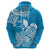 FSM Yap State Hoodie Polynesian Floral Tribal LT9 Zip Hoodie Blue - Polynesian Pride