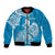 (Custom Personalised) FSM Yap State Bomber Jacket Polynesian Floral Tribal LT9 Unisex Blue - Polynesian Pride