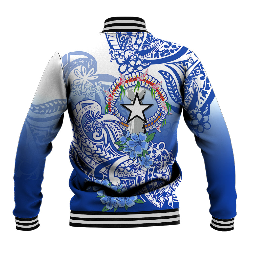 Northern Mariana Islands Baseball Jacket Polynesian Floral Tribal LT9 - Polynesian Pride