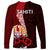 Tahiti Long Sleeve Shirt Polynesian Coat Of Arm With Hibiscus LT9 - Polynesian Pride