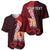 (Custom Personalised) Tahiti Baseball Jersey Polynesian Coat Of Arm With Hibiscus LT9 Red - Polynesian Pride