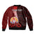 (Custom Personalised) Tahiti Sleeve Zip Bomber Jacket Polynesian Coat Of Arm With Hibiscus LT9 - Polynesian Pride