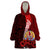 (Custom Personalised) Tahiti Wearable Blanket Hoodie Polynesian Coat Of Arm With Hibiscus LT9 One Size Red - Polynesian Pride