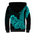 Hawaii Kakau Sherpa Hoodie Polynesian Floral Tribal Aqua Version LT9 - Polynesian Pride