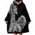 Hawaii Kakau Wearable Blanket Hoodie Polynesian Floral Tribal Black Version LT9 - Polynesian Pride