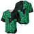 Hawaii Kakau Baseball Jersey Polynesian Floral Tribal Green Version LT9 Green - Polynesian Pride