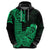 Hawaii Kakau Hoodie Polynesian Floral Tribal Green Version LT9 Zip Hoodie Green - Polynesian Pride