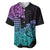 Hawaii Kakau Baseball Jersey Polynesian Floral Tribal Heliotrope Version LT9 - Polynesian Pride