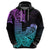 Hawaii Kakau Hoodie Polynesian Floral Tribal Heliotrope Version LT9 Zip Hoodie Heliotrope - Polynesian Pride