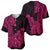 Hawaii Kakau Baseball Jersey Polynesian Floral Tribal Pink Version LT9 Pink - Polynesian Pride