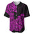 Hawaii Kakau Baseball Jersey Polynesian Floral Tribal Purple Version LT9 - Polynesian Pride