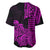 Hawaii Kakau Baseball Jersey Polynesian Floral Tribal Purple Version LT9 - Polynesian Pride