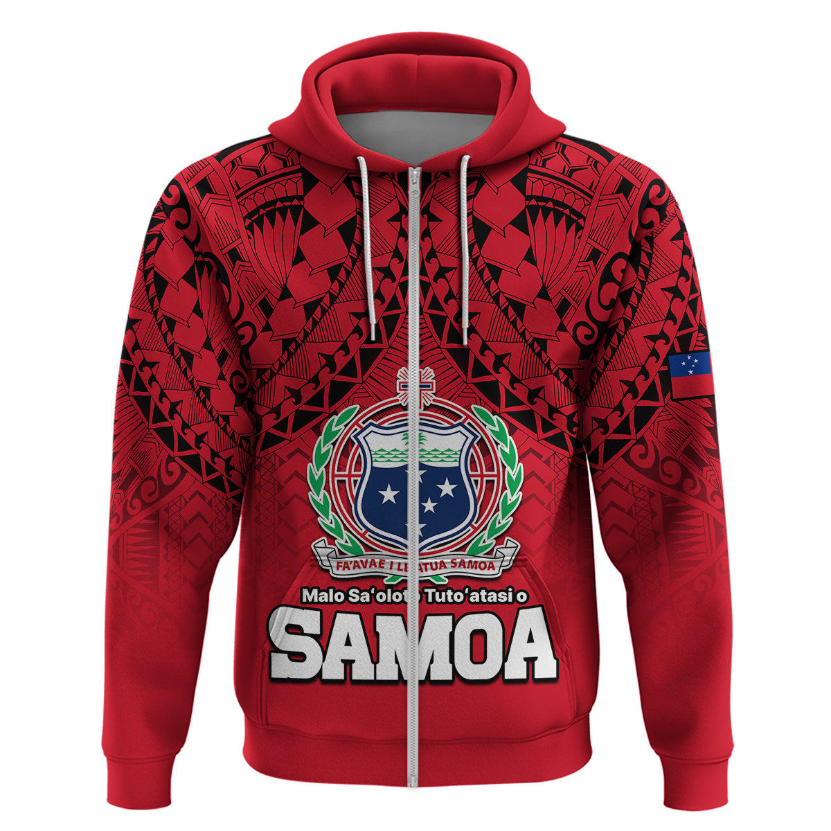 Custom Polynesian Independent State of Samoa Red Hoodie LT9 - Polynesian Pride