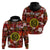 Custom Hawaii State Hoodie Tropical Flowers Mix Tartan Red Version LT14 Pullover Hoodie Red - Polynesian Pride