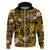 Custom Hawaii State Hoodie Tropical Flowers Mix Tartan Gold Version LT14 - Polynesian Pride