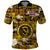 Custom Hawaii State Polo Shirt Tropical Flowers Mix Tartan Gold Version LT14 Gold - Polynesian Pride