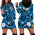 Hawaii State Hoodie Dress Tropical Flowers Mix Tartan Blue Version LT14 Blue - Polynesian Pride