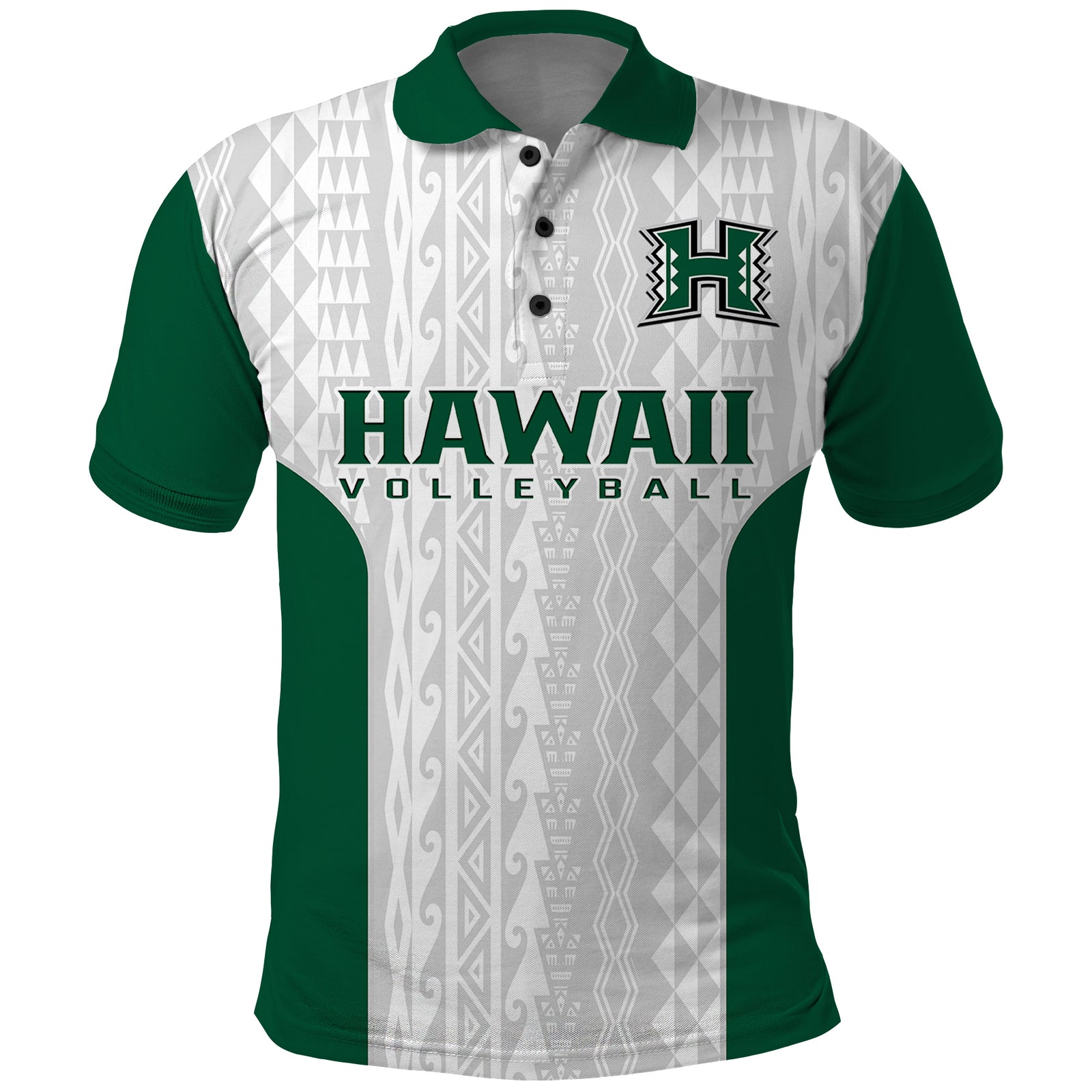 Hawaii Volleyball Polo Shirt Hawaiian Kakau White Style LT14 White - Polynesian Pride