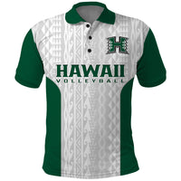 Hawaii Volleyball Polo Shirt Hawaiian Kakau White Style LT14 White - Polynesian Pride