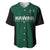 Hawaii Volleyball Baseball Jersey Hawaiian Kakau Green Style LT14 - Polynesian Pride